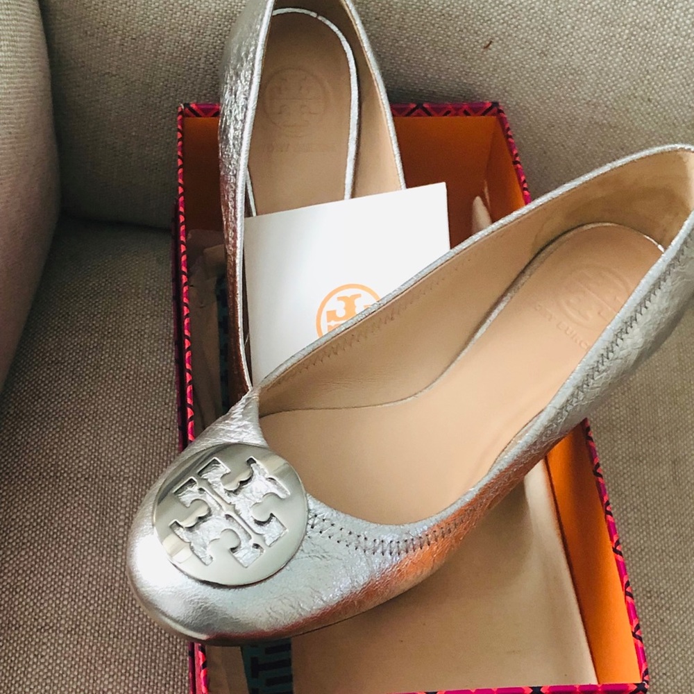 Tory Burch Reva ballet Nickel
